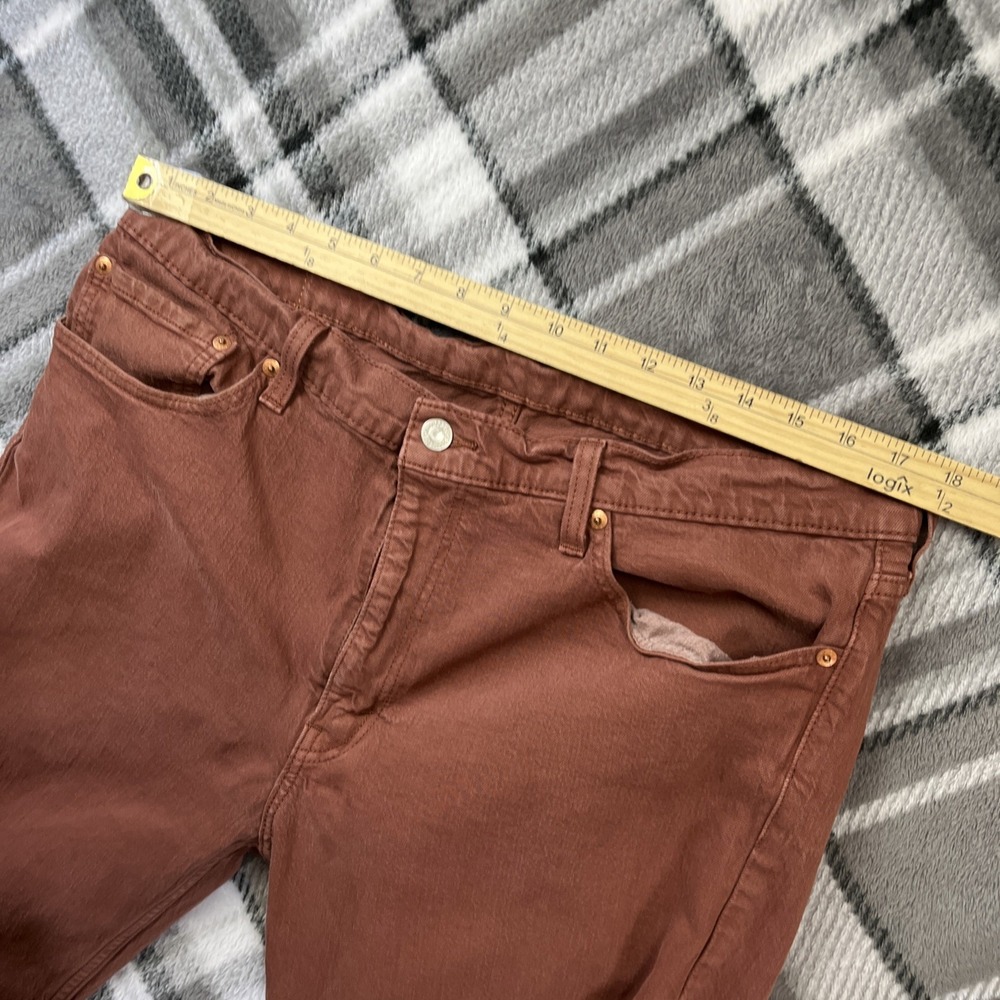 Levi's 511 Slim Fit Jeans Mens 38x32 Rust Red Denim Stretch Slim Straight W36L32 - Picture 8 of 12